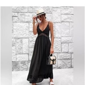 NEW Jason Wu Black Maxi Dress Crochet Racerback Size Small NWT